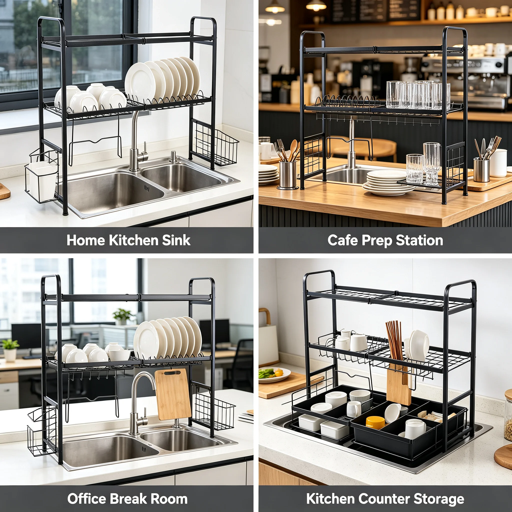 Escurridor de platos de 2 nive - Food Storage Rack reseña y precio