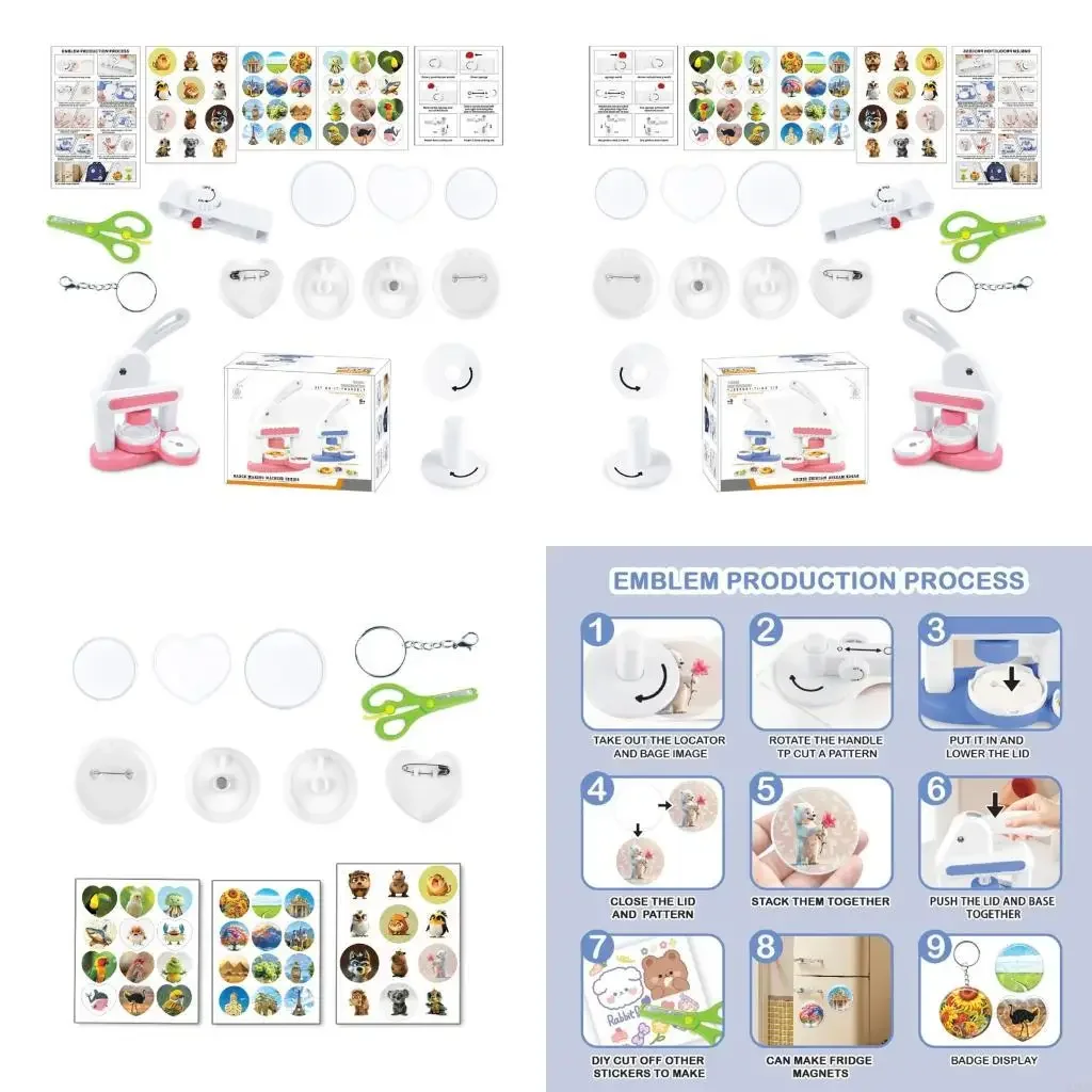 Phổ biến Máy Làm Huy Hiệu Bộ Dụng Cụ Thủ Công Cho Trẻ Bấm Bằng Tay Cài Áo Làm Thủ Công Hoạt Động Phát Triển Trẻ Đồ Chơi