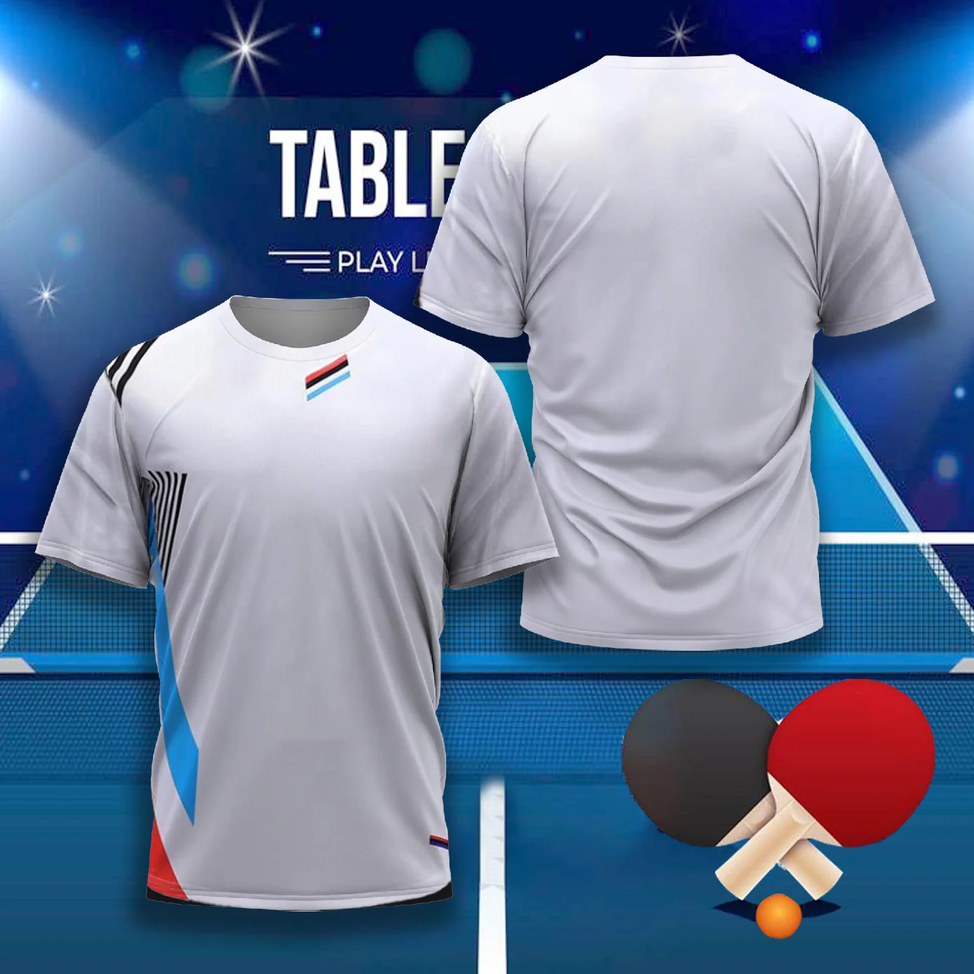 Table Tennis Jersey Printed Pattern official-website Men\'s T Shirt Round Neck Loos Tops Breathable Comfortable Summer men\'s wear