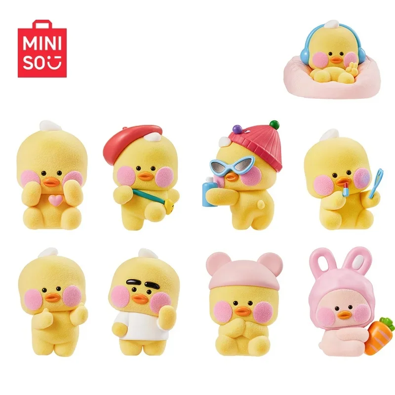 En Stock, nuevo Miniso genuino Fanfanchuu, caja ciega de la serie Cute To Foul, pato de dibujos animados, caja sorpresa misteriosa, juguete, decoración de mesa, regalo