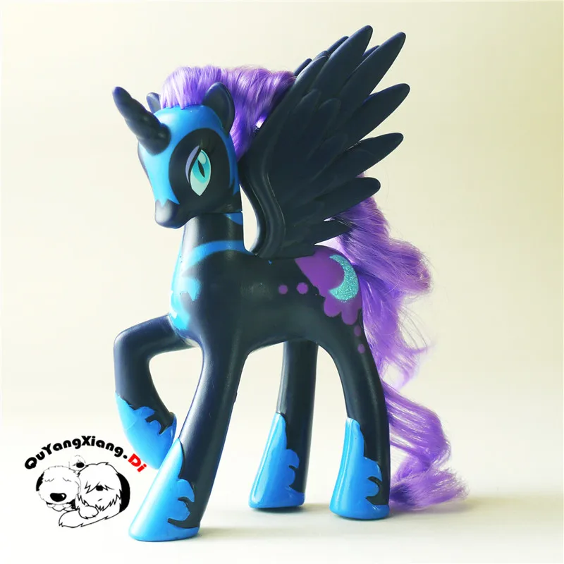 Action Figures 10-13cm Little Cute Horse Model Doll Black Princess Luna Toys for Children