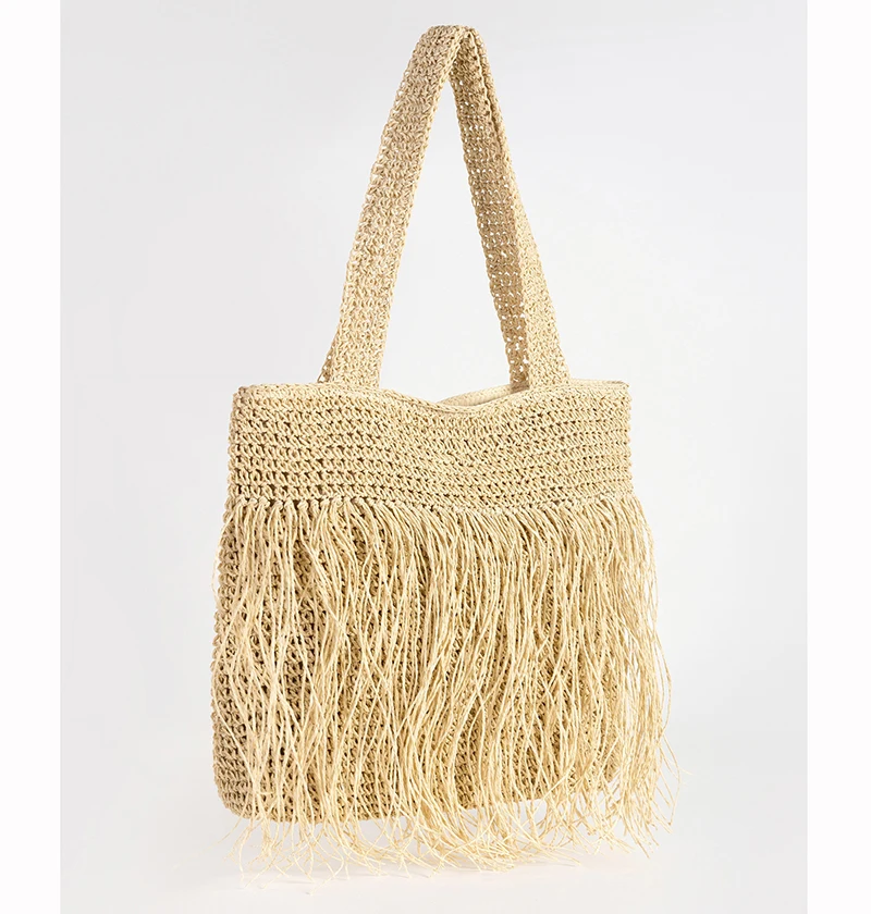 

3pcs Shoulder Bags Women Weave Large Capacity Totes With Tassel