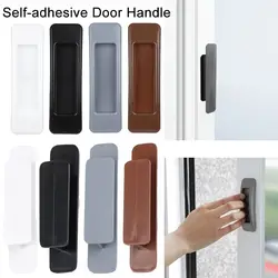 2Pcs Window Cabinet Drawer Organizer Wardrobe Handle Self-adhesive Door Handle Paste Open Sliding Door Knob Auxiliary Device