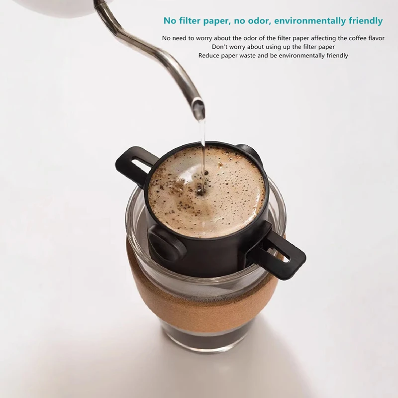 ~Foldable Portable Coffee Filter Coffee Maker Stainless Steel Drip Coffee Tea Holder Reusable Paperless Pour Over Coffee Dripper