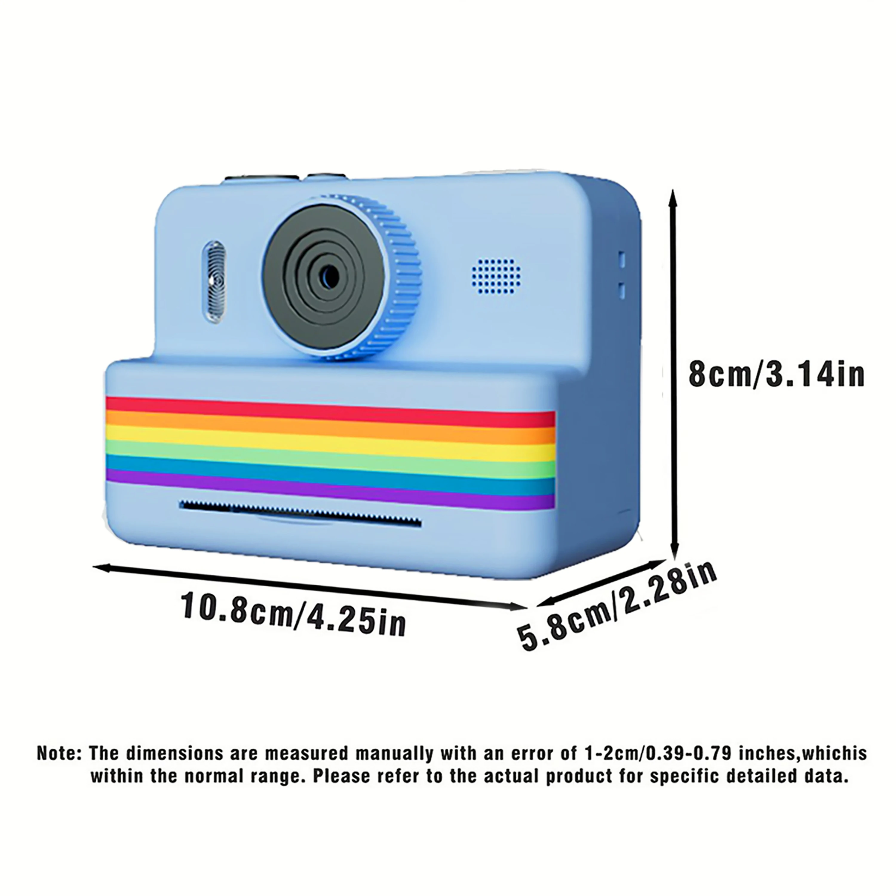 Aparat dla dzieci Natychmiastowa drukarka Aparat dla dzieci Zabawka 2,8-calowy ekran HD z 3 rolkami papieru do drukowania, prezent dla chłopców i dziewczynek