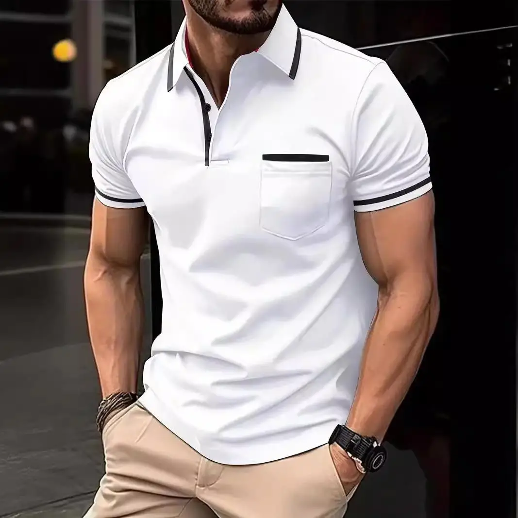 

Men's Sports irt ket Design Casual Comfortable Polyester Cotton Blend ort Sve Cool Feeling Spring Summer