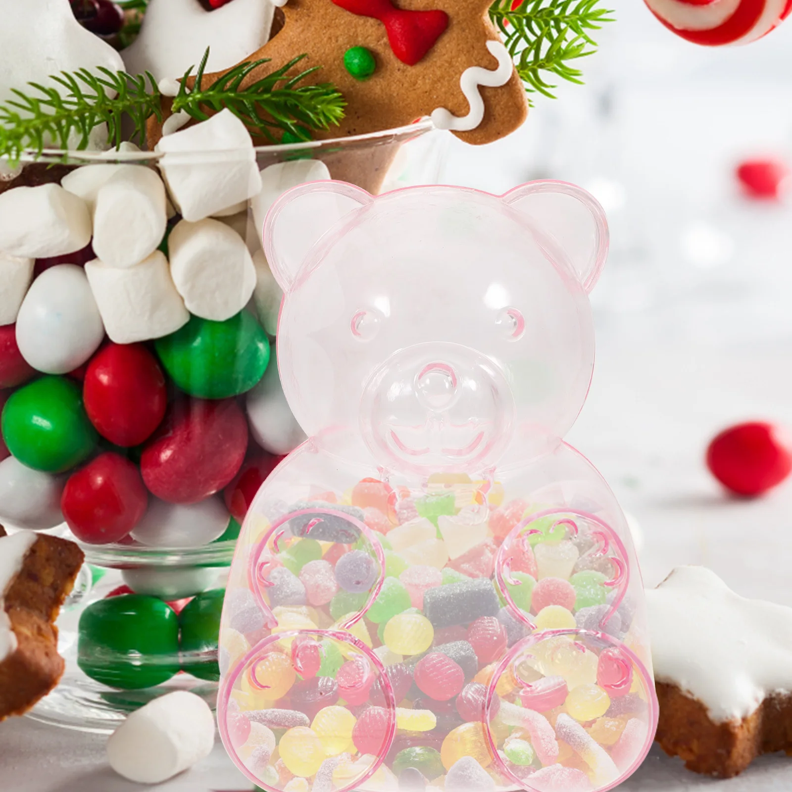 

6Pcs Bear Shaped Clear Candy Boxes Plastic Containers for Party Favors Wedding Gifts Decorative Clear Party Favor Boxes