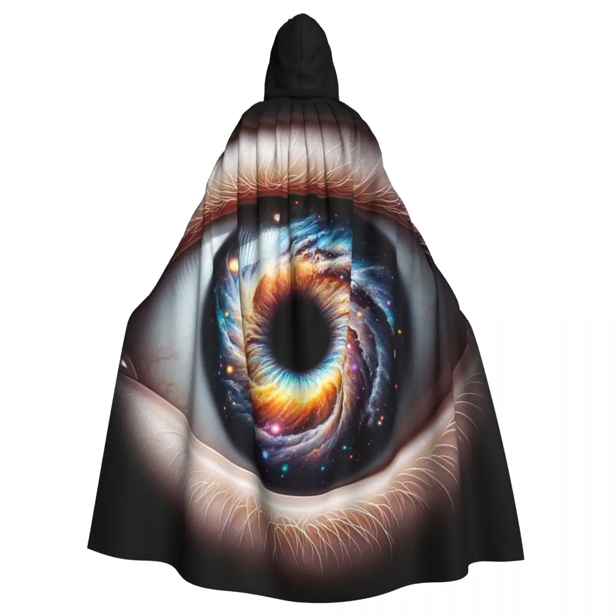 Starry Eyed Universe Within Art Print Universe Eye Image Hooded Cloak Witch Costume Cosplay Cape HalloweenVampire Adult Unisex