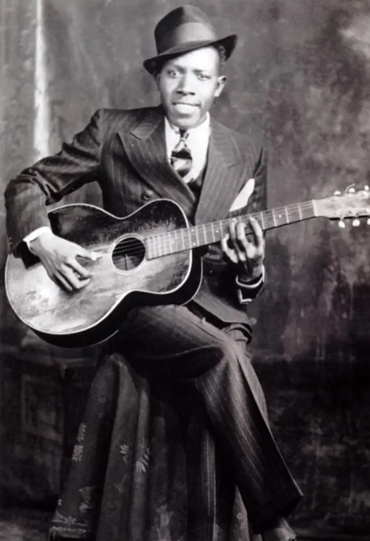 Robert Johnson Poster, Deal with the Devil, Blues Musician by Unknown-aluminum