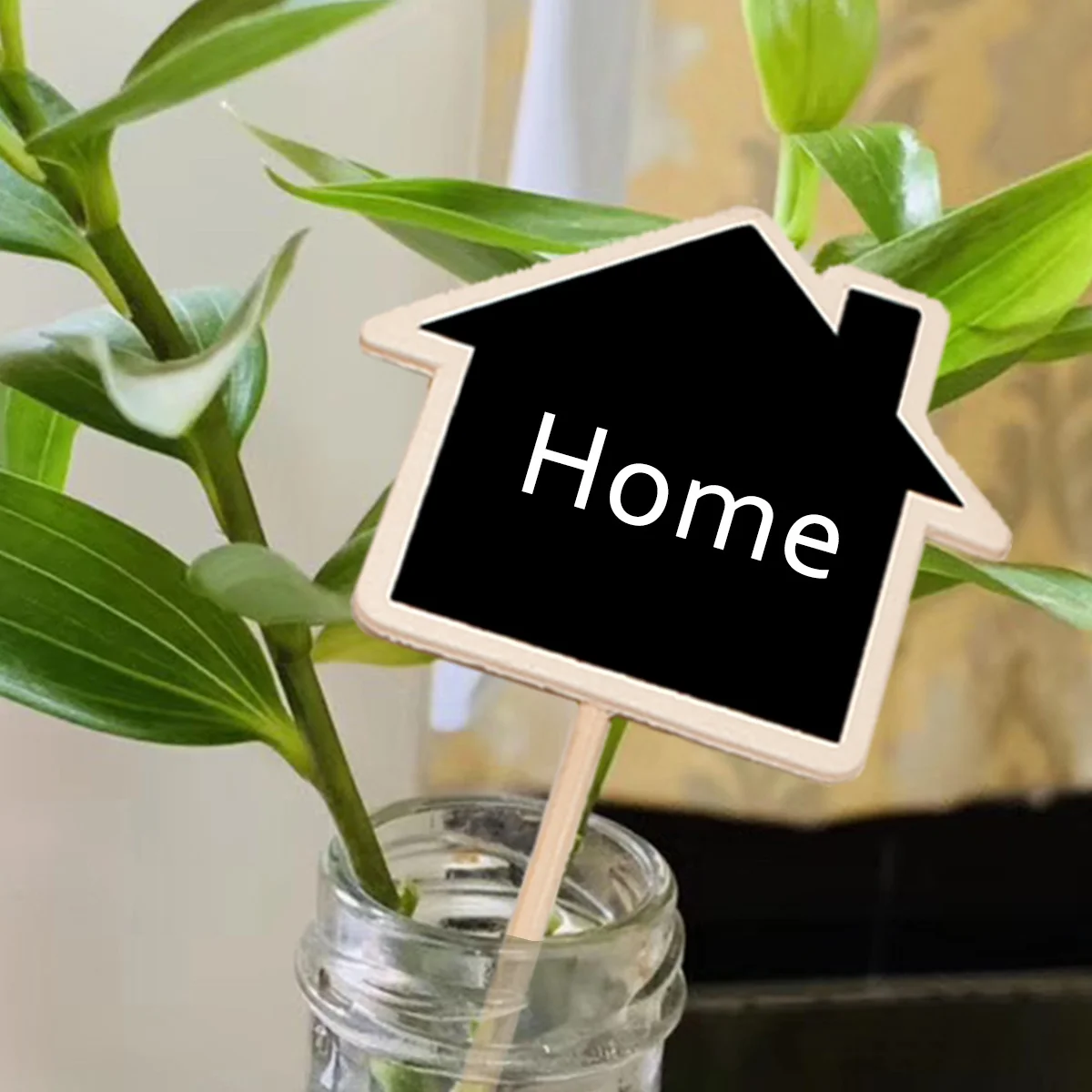 

20Pcs House Shaped Mini Wooden Chalkboard Signs Garden Plant Tags Wedding Table Number Message Boards Mini Chalkboard Toppers