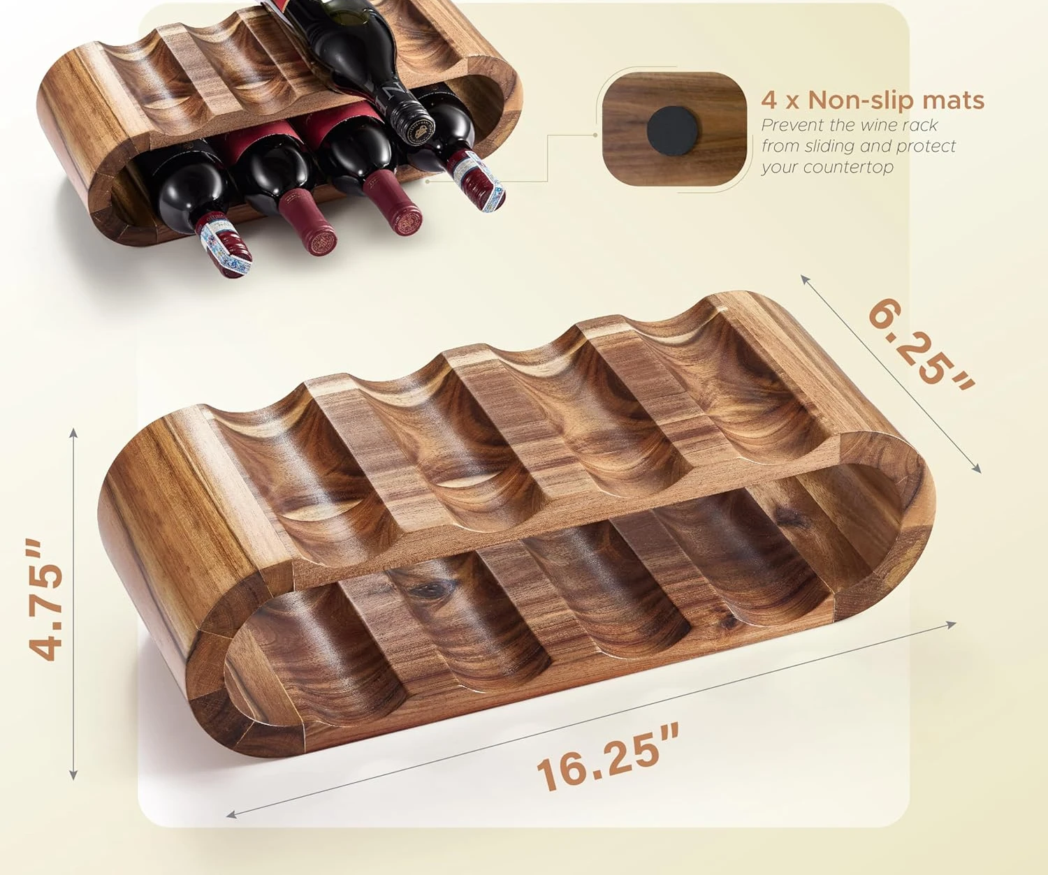 

Wooden Countertop Wine Rack, Perfect for Home Decor and Gifts wine bottle holder wine rack