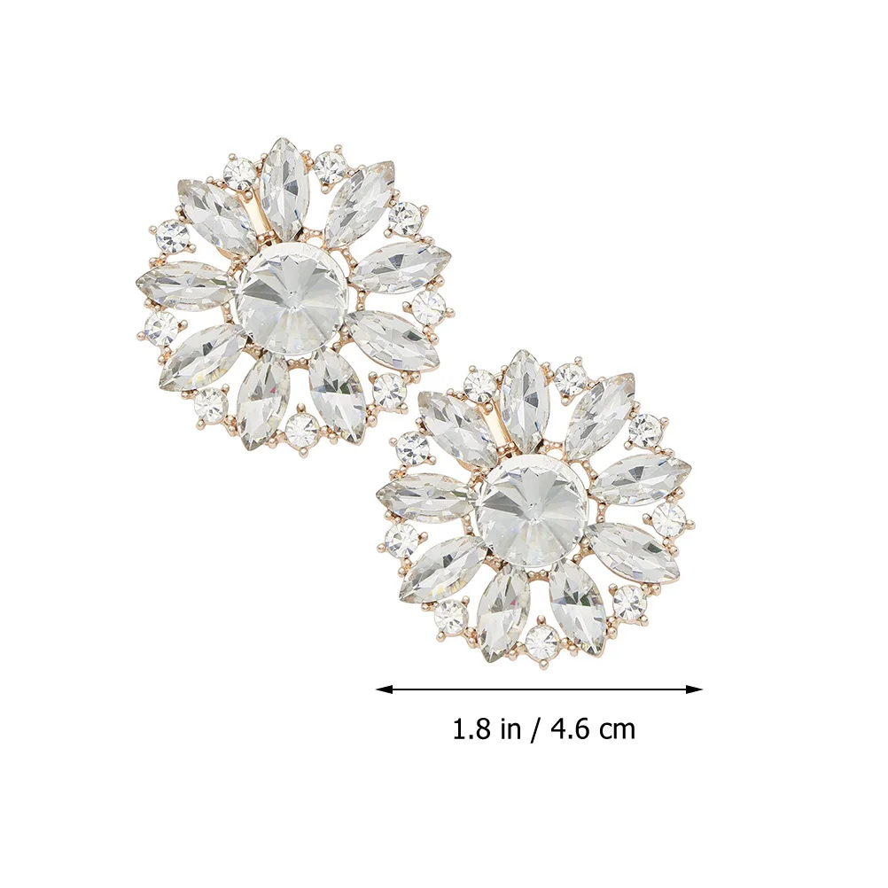 

2Pcs Shoe Clips Crystal Decorative Embellishments Elegant Alloy Shoe Accessories for Wedding Party Prom Evening Celebration