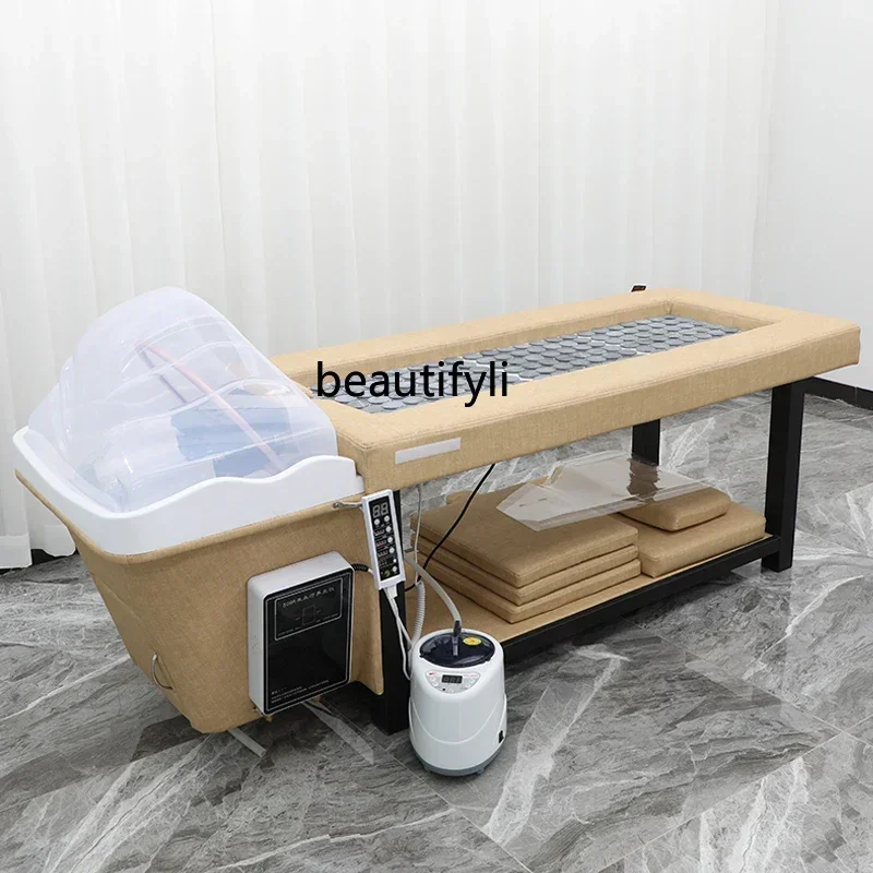 newShampoo Chair Water Circulation Head Therapy Bed for Hair Salon Fumigation Moxibustion Bed Barber Shop Ear Cleaning Bed