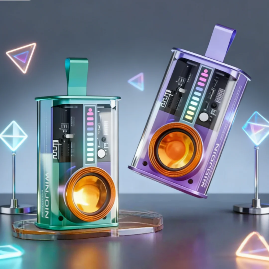 Altavoz Bluetooth nuevo transparente Mech Audio TWS interconexión de dos máquinas ritmo luz de respiración 360 °   Sonido estéreo