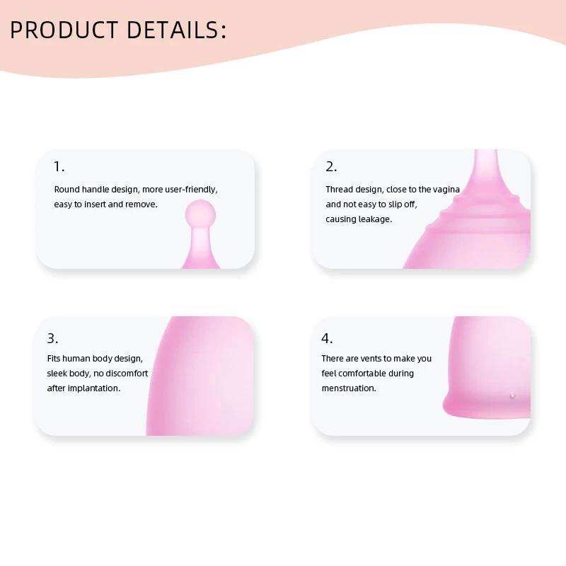 2Pcs Menstrul Cup Reusable Menstrual Hygiene for Women Menstural Cups Feminine Product Menstruation Bowl Collector Storage Case