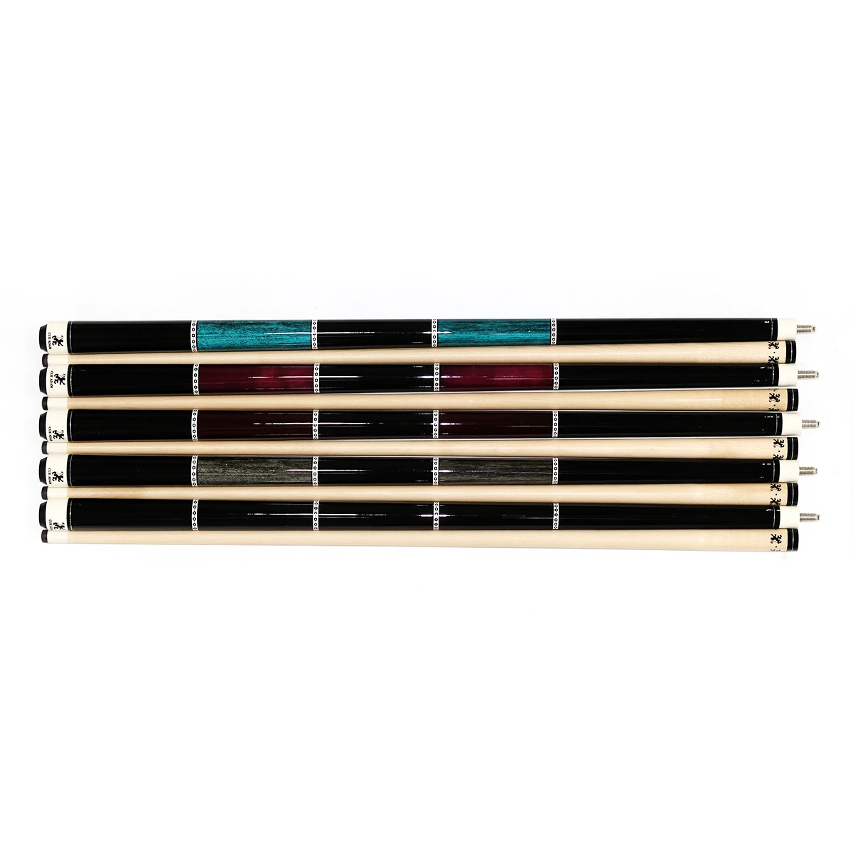 

High Quality Arrival Factory Direct Sell 2-Pieces Maple Wood Shaft Billiard Pool Cue With Multi Colors Smooth Wrap For Sale