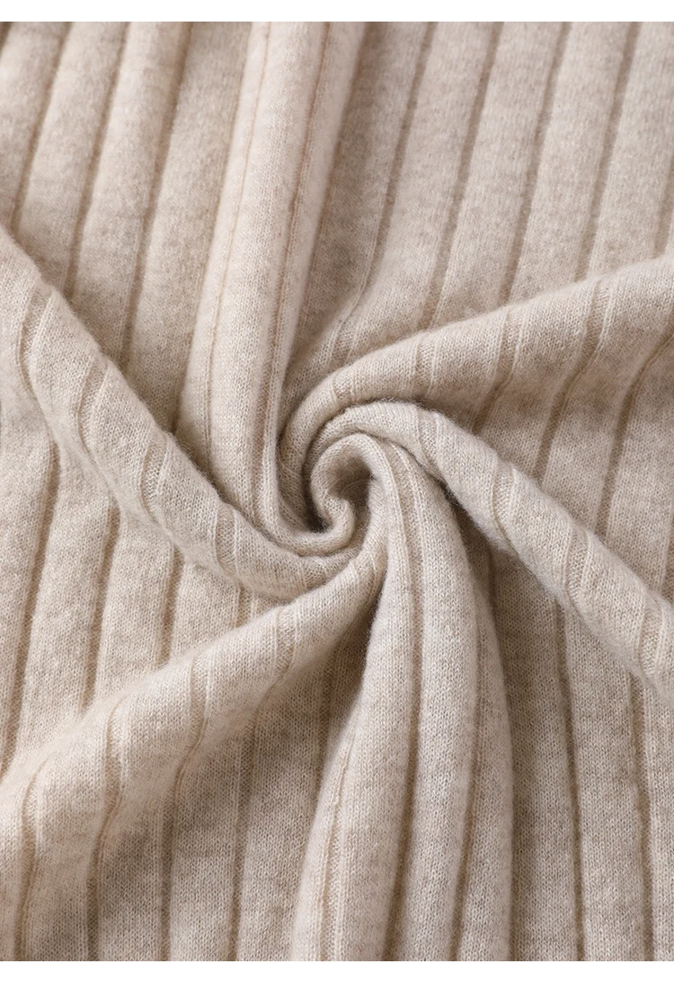 BY3521239 Luxuriöser Damen-Kaschmir-Rollkragenpullover, weicher, gerippter, schmal geschnittener Pullover, Winter-Strickware mit hohem Kragen – Detail 26