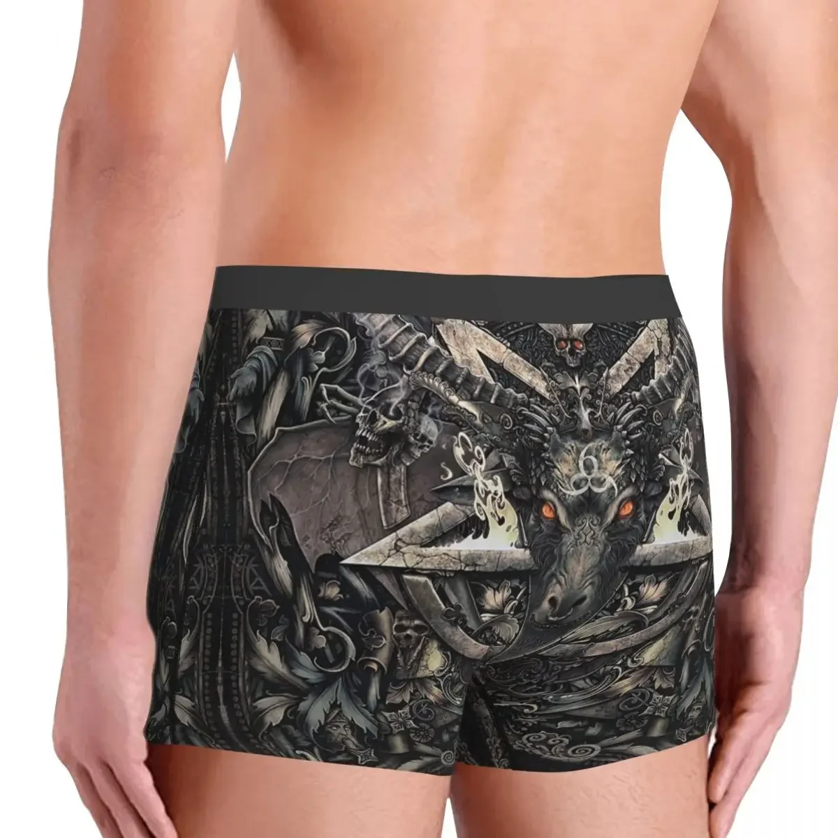 男性ファッション悪魔サタンヤギ下着バフォメットルシファーオカルトマジックボクサーブリーフソフトショーツパンティーパンツ