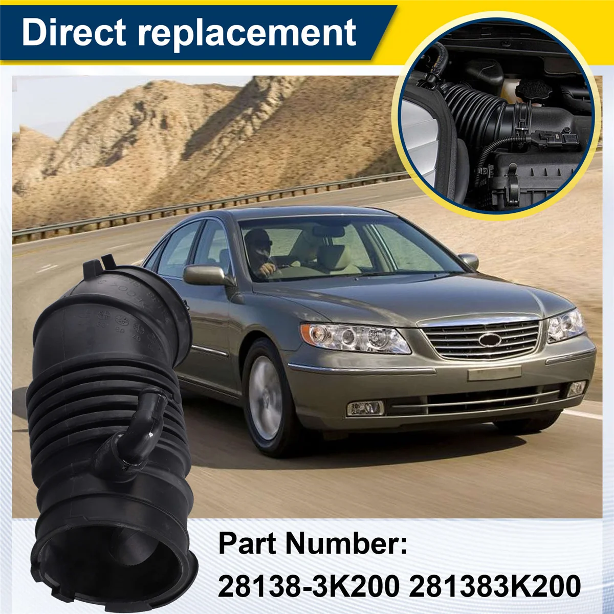 L49A 28138-3K200 Tubo di aspirazione aria per auto 281383K200 per Hyundai Azera 3.3 Sonata 2005-2010 Grandeur TG