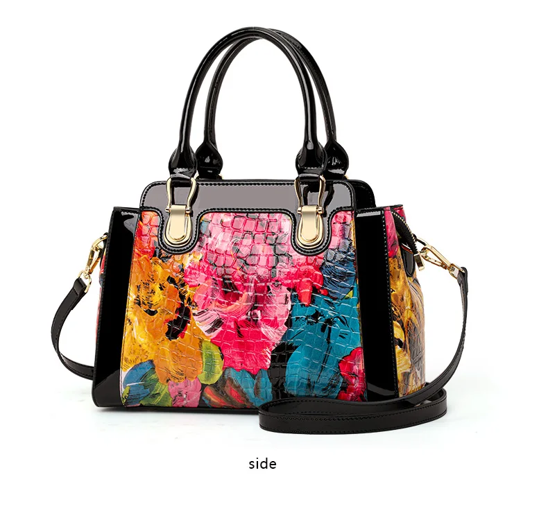 Aidrani Damenhandtasche mit Blumenmuster und Krokodilprägung, farbenfrohe Umhängetasche mit Henkel, Damen-Umhängetasche für den täglichen Gebrauch. – Detail 8