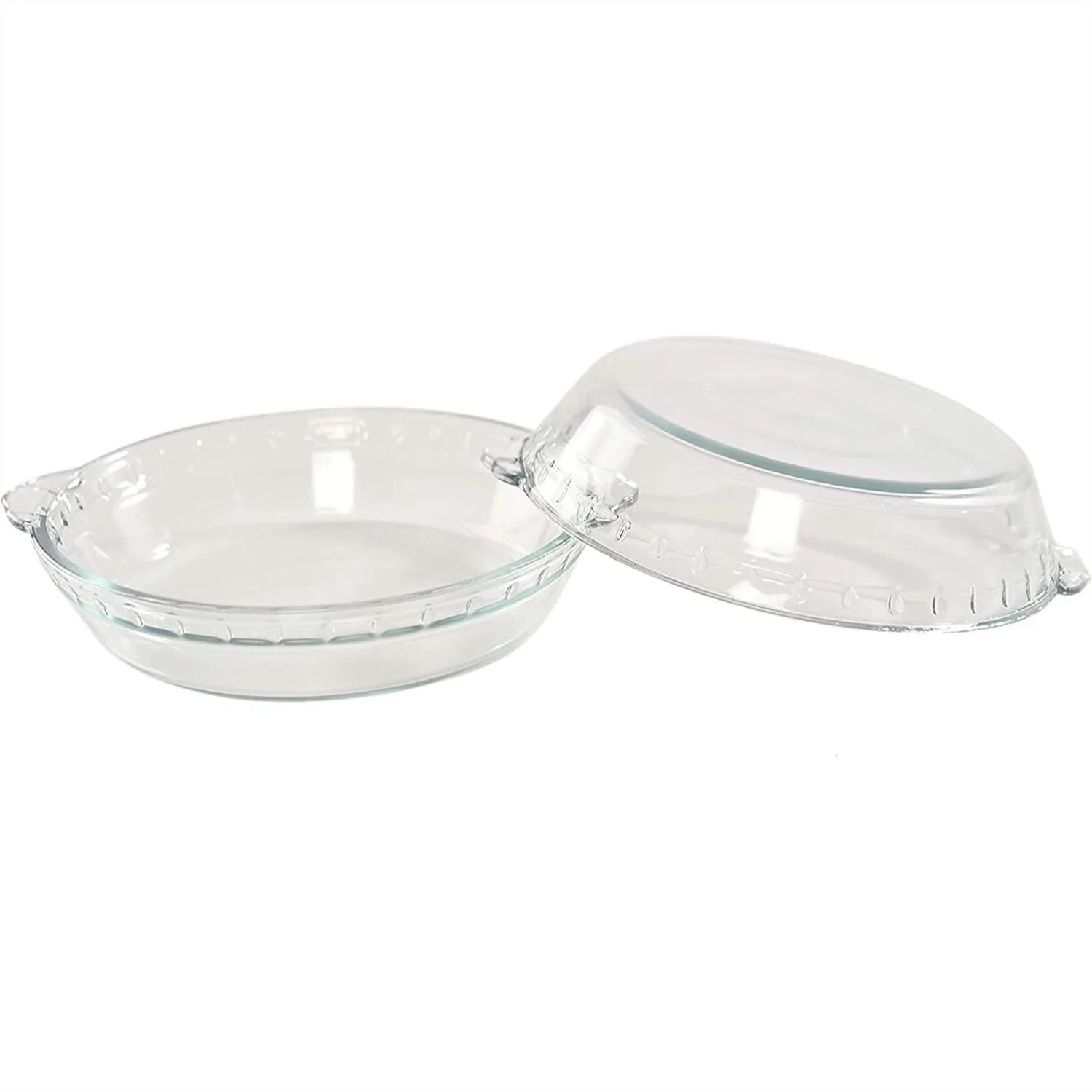 

Glass Pie Plates Set of 2, 7-Inch Baking Dishes with Handles, Oven & Freezer Safe, Durable Glass for Pies Quiches Tarts