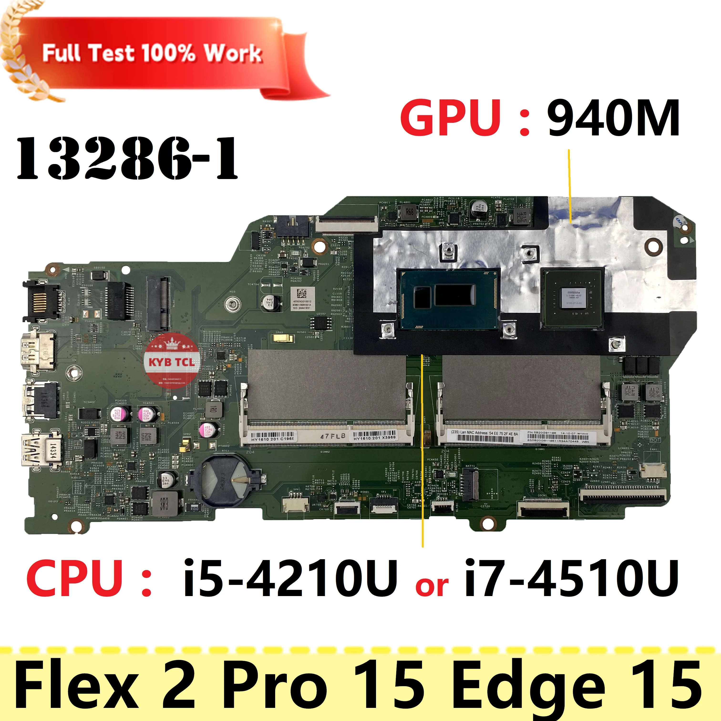 13286-1 448.03G01.0011Mainboard For Lenovo Flex 2 Pro 15 Edge 15 Laptop Motherboard With I5-4210U I7-4510U CPU DDR3 Notebook