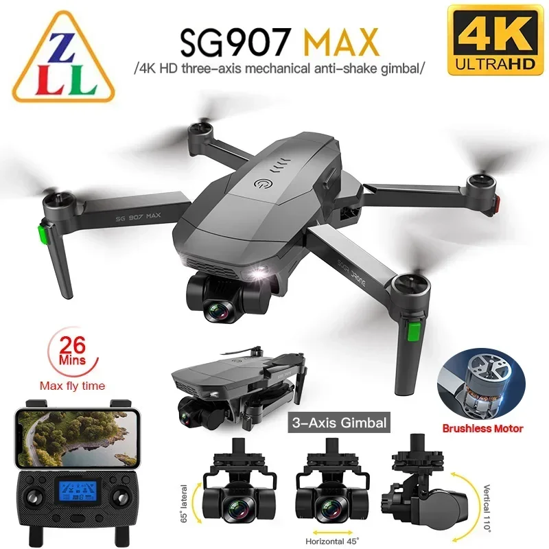 ZLL SG907 MAX GPS Professional Drone with 5G WiFi EIS 4K Camera Three-Axis Gimbal Brushless RC Quadcopter FPV Drone