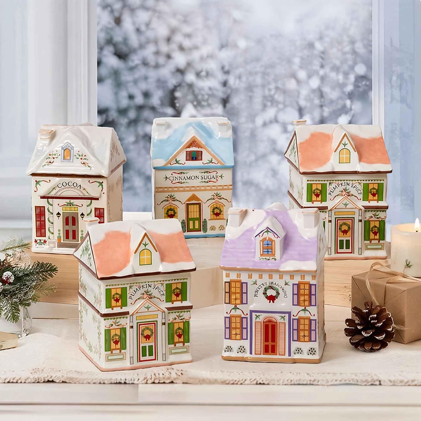 6Pcs Desktop Decoration House - Home Fragrance Gingerbread ulasan dan harga