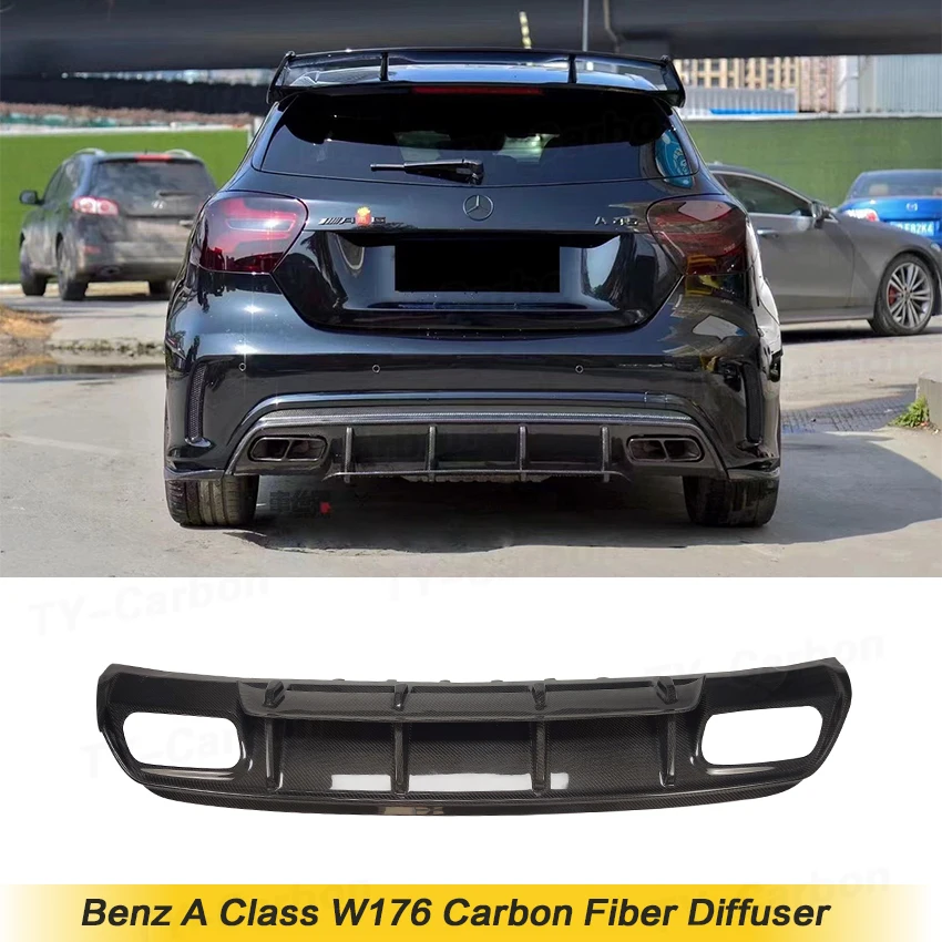 

Carbon Fiber Rear Bumper Lip Diffuser For Mercedes Benz A Class W176 A250 A260 A45 2013-2019 AMG Rear Diffuser Lip Spoiler