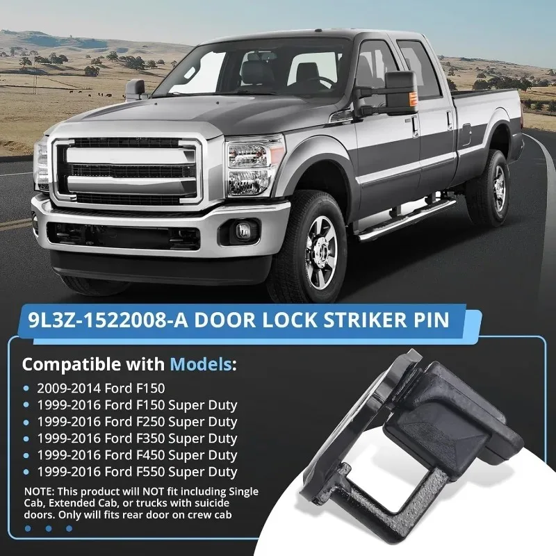 Replacement Door Lock Striker Pin with Bolt for Ford F150 F250 F350 1999-2016 Single Cab Crew Cab 9L3Z-1522008-A
