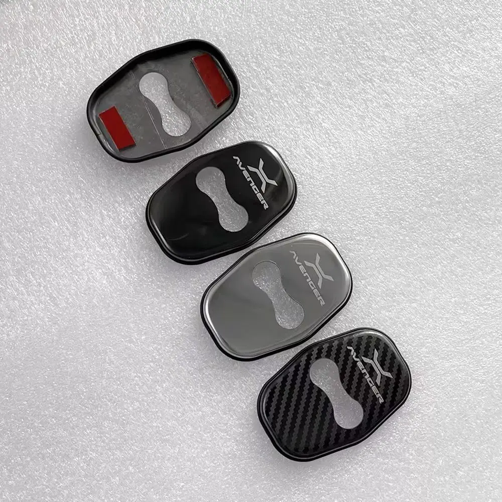Accessories For 2023 2024 Jeep Avenger Interior Door Buckle Cover Trim Stickers Auto Parts Carbon Fiber Black