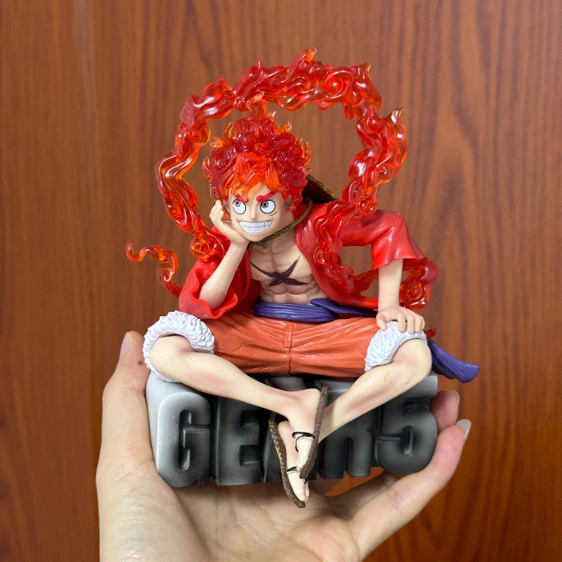 

Аниме-фигурка One Piece: Луффи в форме V (Бог Солнца), сидячая поза, PVC-статуэтка, настольное украшение, коллекционная модель, подарок, игрушка
