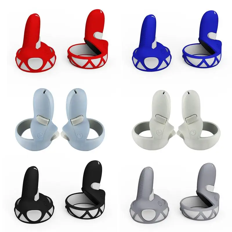 ForOculusQuest 2 VR Controller Grip Cover Handle Cover Protective Case ForQuest 2 Shock-Proof Pair Silicone Skin VR Accessories