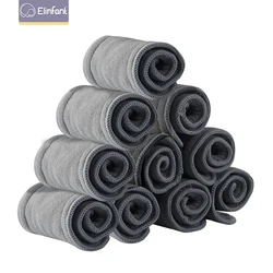 Elinfant 4/8/10PCS 2 Layers Bamboo Charcoal With 3 Layers Microfiber Absorbent For OS Cloth Diaper Insert