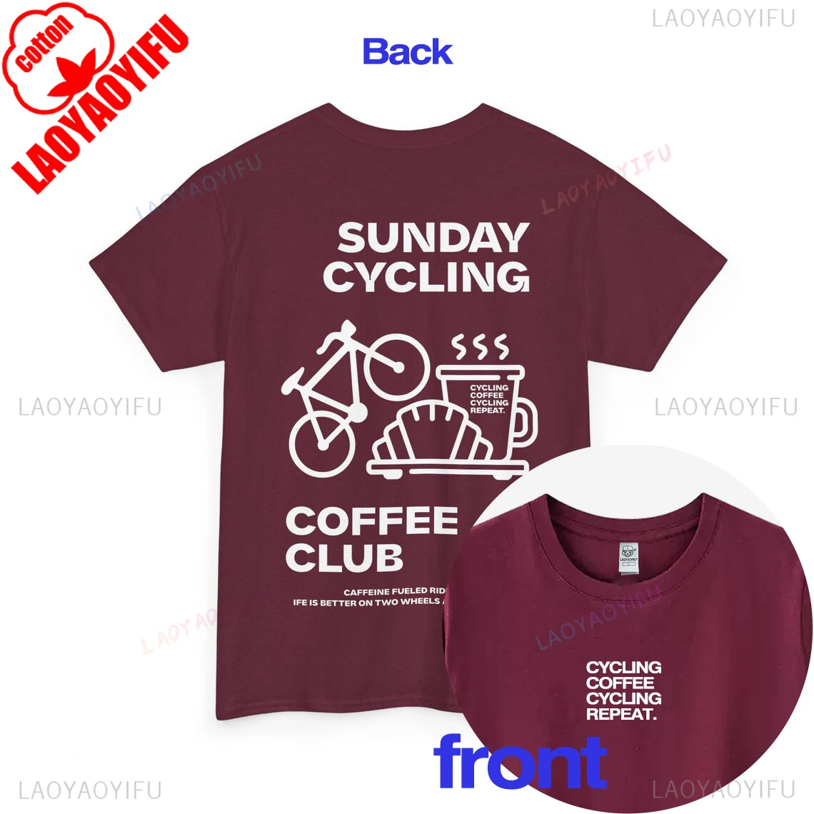 Sonntag Radfahren Kaffee Club Grafik T Shirts Unisex Frau Mann Sommer Fahrrad Hohe Qualität Baumwolle T-shirt Klassische Atmungsaktive Tops