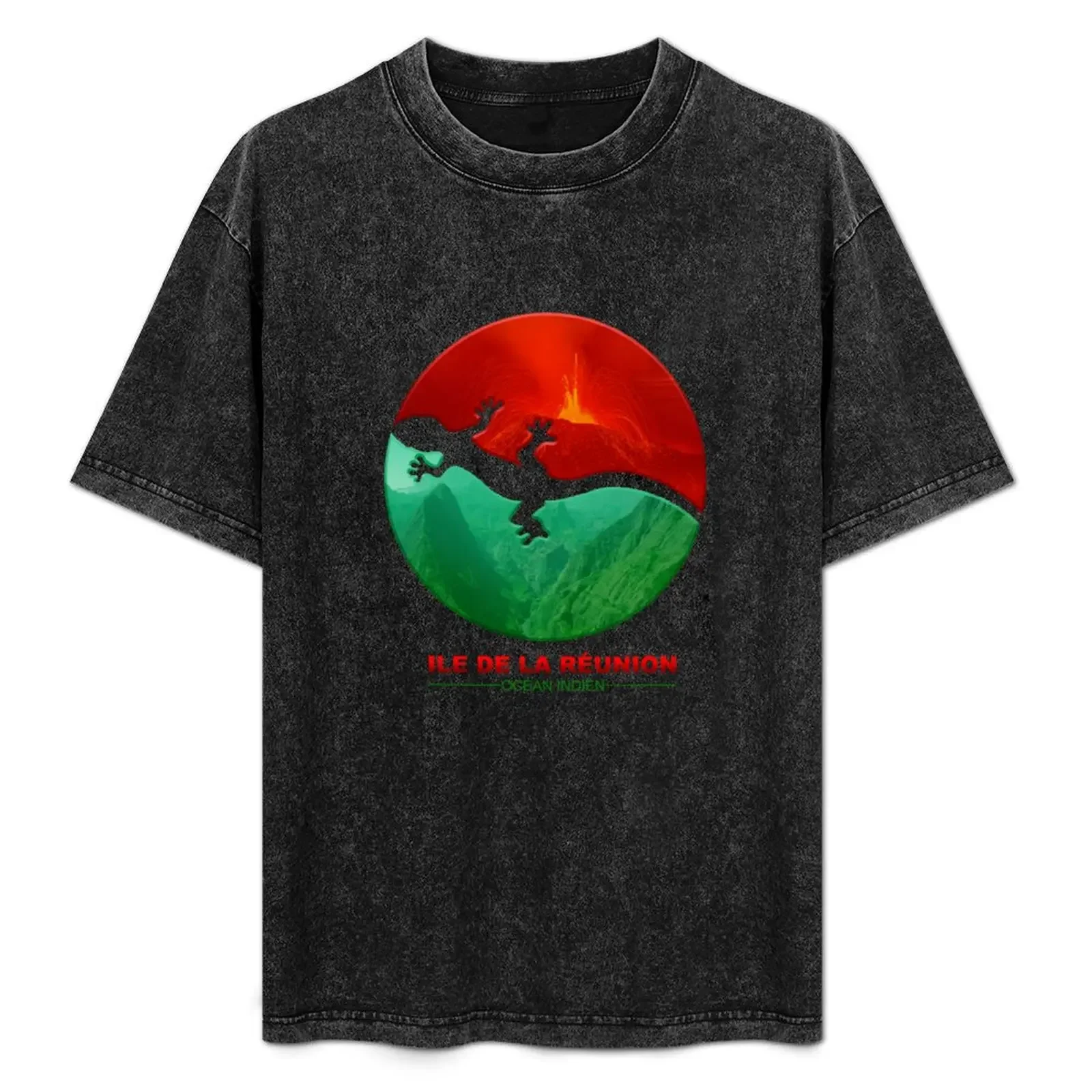 

Margouillat red volcano and green nature T-Shirt oversizeds quick-drying mens t shirt