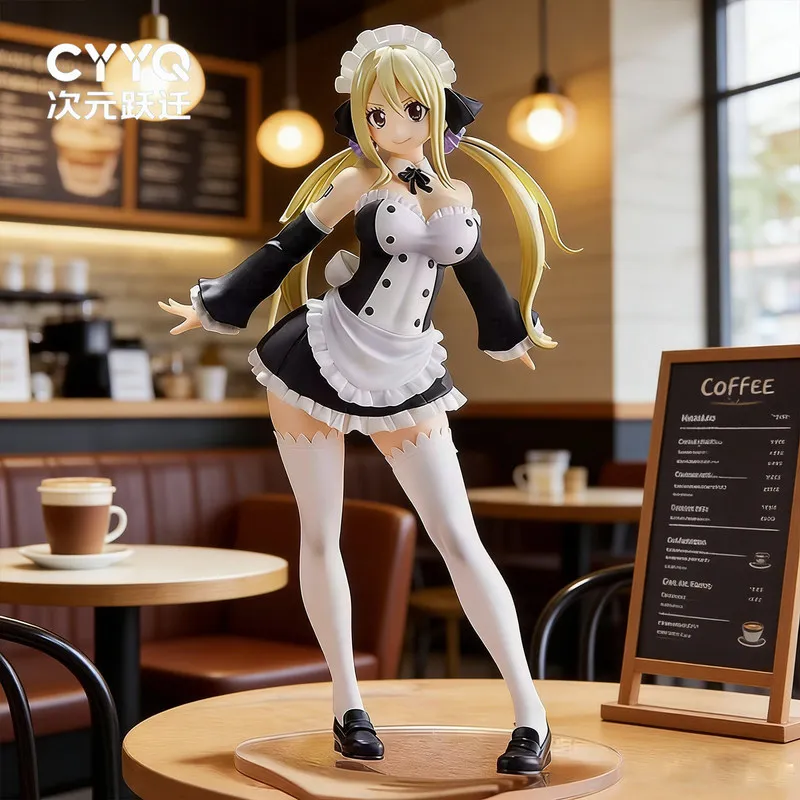 CYYQ Fairy Tail Lucy Heartfilia Maid Outfit Anime Actionfigur PVC Sammlermodell Desktop PC Gehäuse Ornament für Anime-Fans