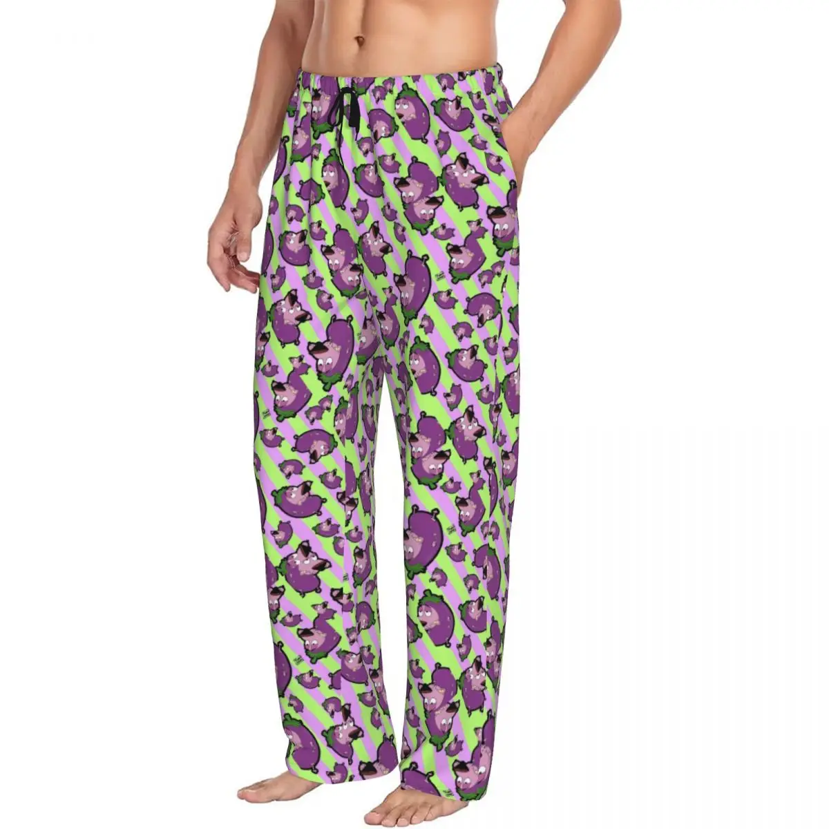 Custom C-Courage The Cowardly Dog Pajama Pants for Men Sleepwear Lounge Sleep Bottoms Stretch with Pockets view 2