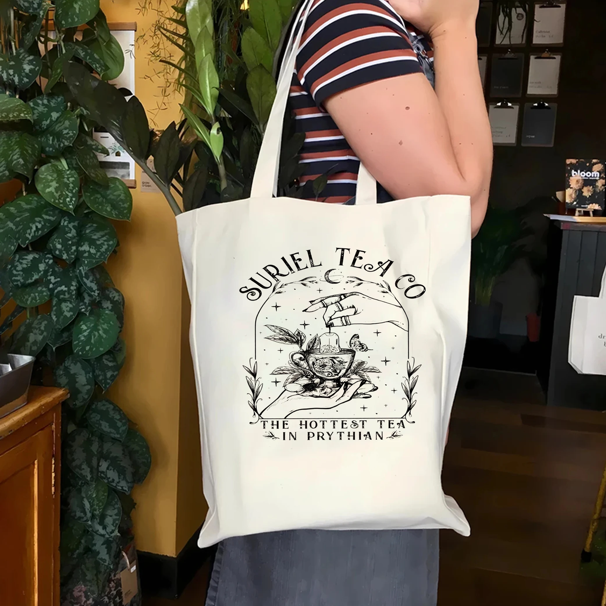 Suriel Tea Co Tote Bag Acotar Bag Bookish Bag Sarah J Maas A Court Of Thorns And Roses Cosmetic Bag SJM merch bookish GIFT tote