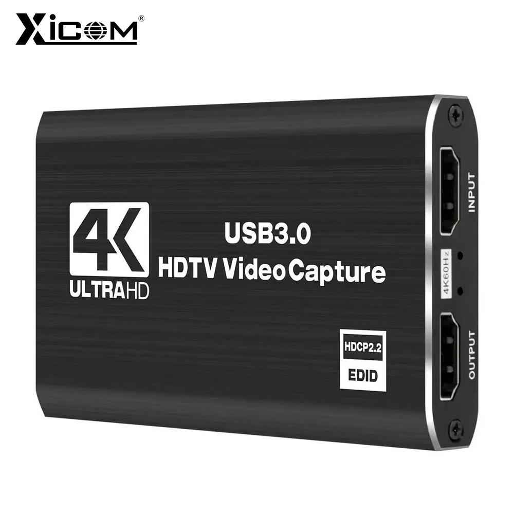 Xicom HDMI Video Capture Card 4K/1080P, 60Hz, HD Video Recorder Grabber for PC/PS4/Game, OBS Live Streaming