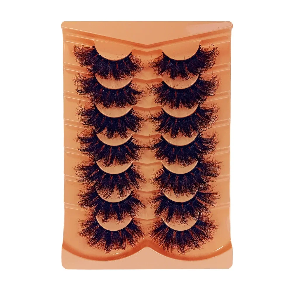 7 Pairs Faux Mink Fluffy Russian Strip Lashes 3D Fake Lashes Makeup Messy False Eyelashes Fluffy Thick Lashes