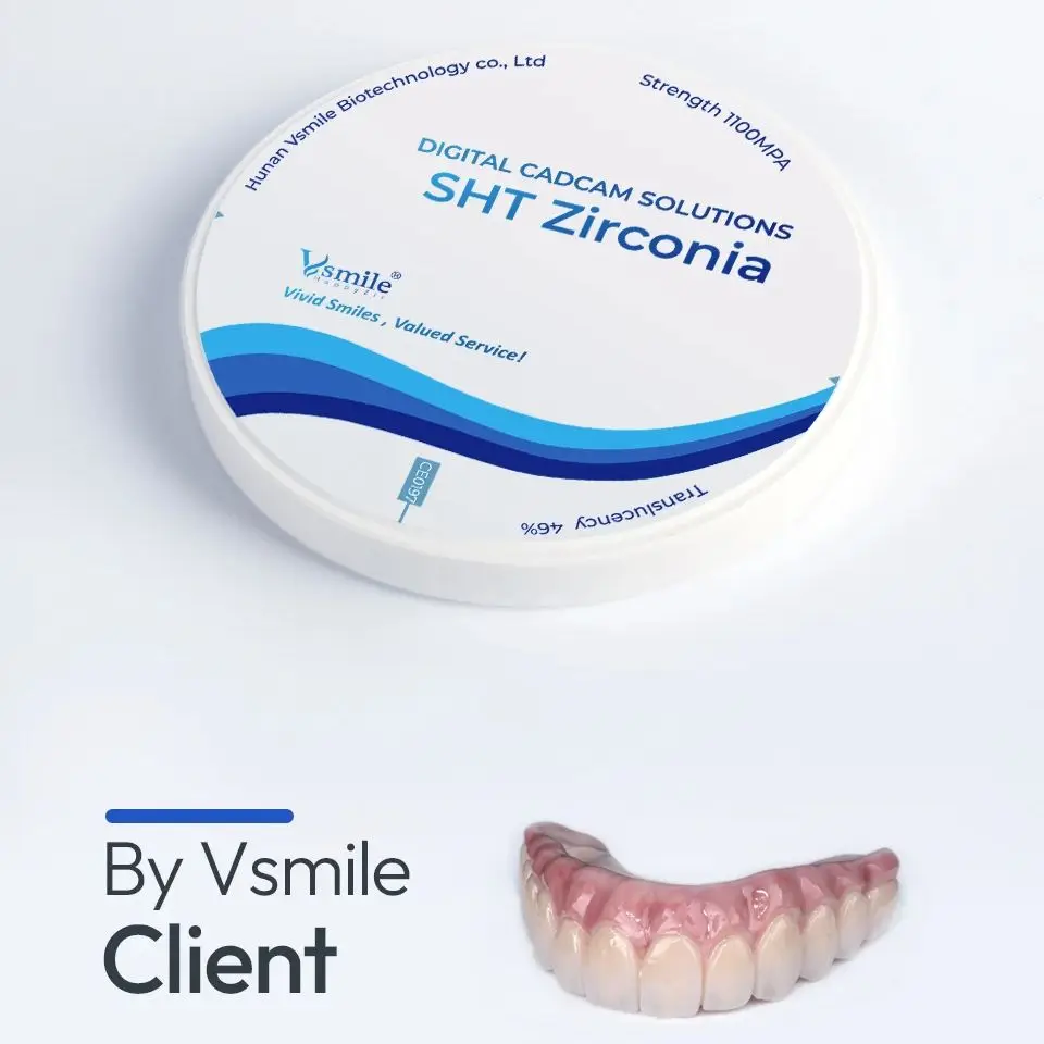 

SHT Multilayer Zirconia Block Dental Lab Milling 98 Zirconia Disc 46% Translucency Zirconia for cad cam Dental Milling Machine
