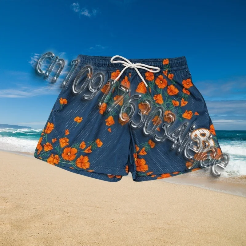 

Summer Beach Pants Casual Harajuku Y2k American Kapok 3D Printed Flower Shorts Vacation Outdoors Kids Men Shorts Male Shorts