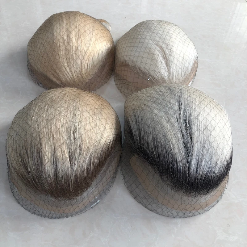 Men Toupee Lace And Pu Base Wigs Blonde Hair Lace Front Hair Systems Male Hair Prosthesis T1B/60 Hairpieces For Men Hair System