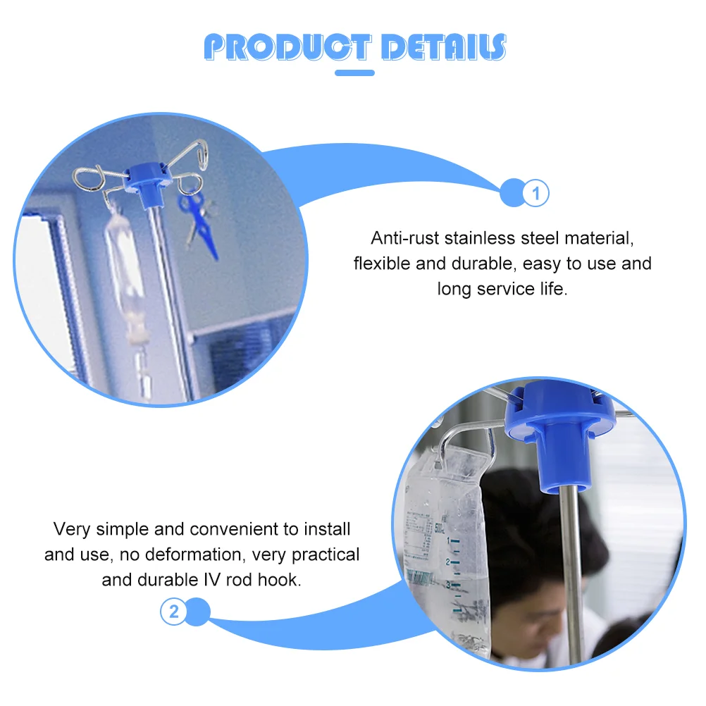 IV – crochet de poteau suspendu pour support de perfusion, fourre-tout de travail en acier, support de clinique, partie inversée