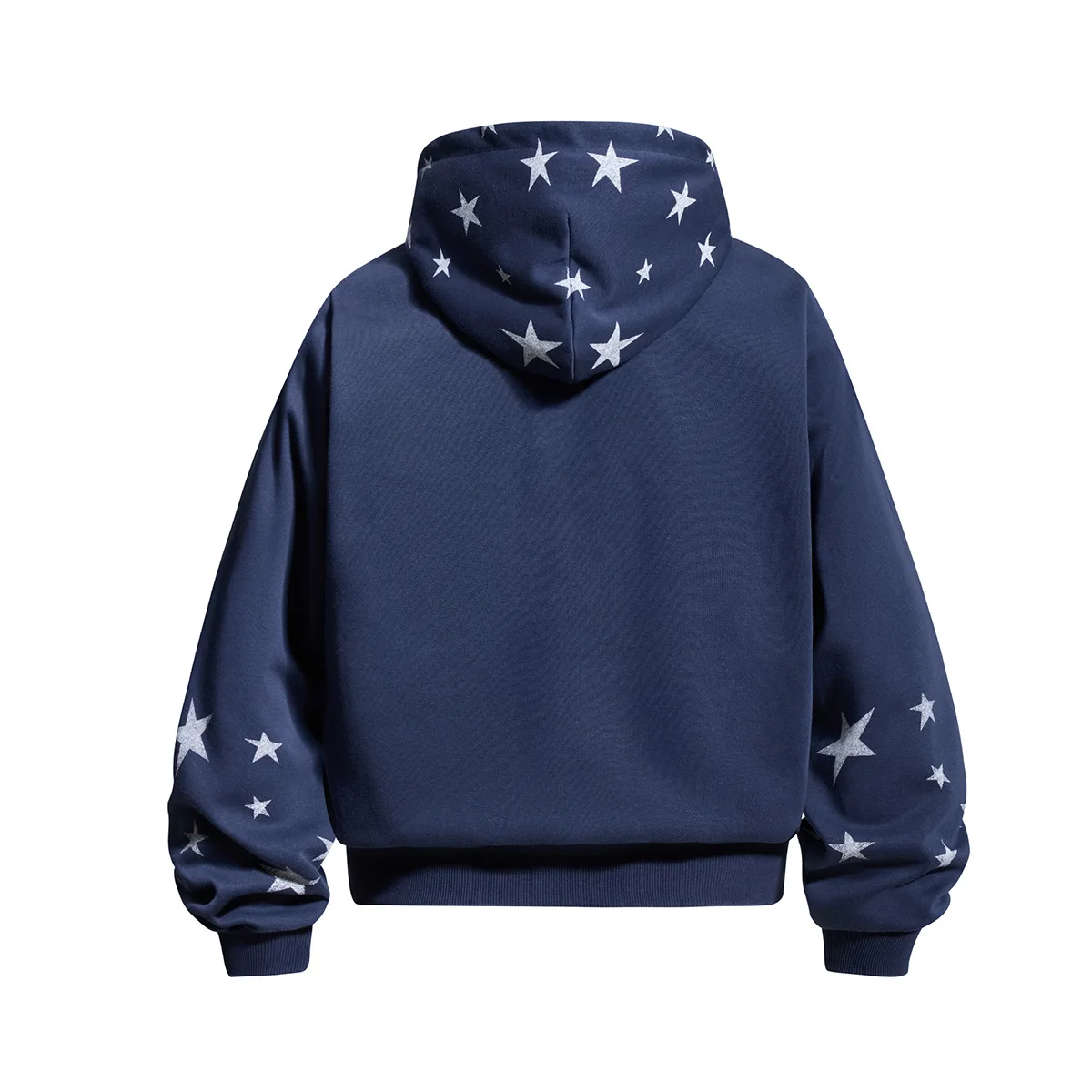 MWJLPWQ New American Retro Street Style Hoodie Star Print Zipper Cardigan Hooded Sweatshirt For Men 2026 Autumn Fashion 20299