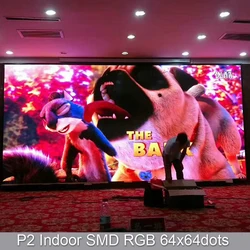 SMD1515 64x64 Pixel RGB Full Color Indoor LED Panel Matrix P2 HD LED Advertising TV Display Screen,Support PIN2DMD