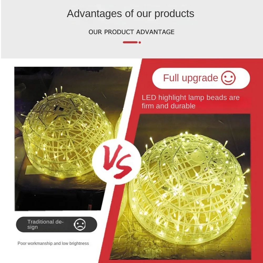 新年 20 センチメートルハンギングライト LED ライト複数の色籐ボール LED フェアリーライトストリングツリー