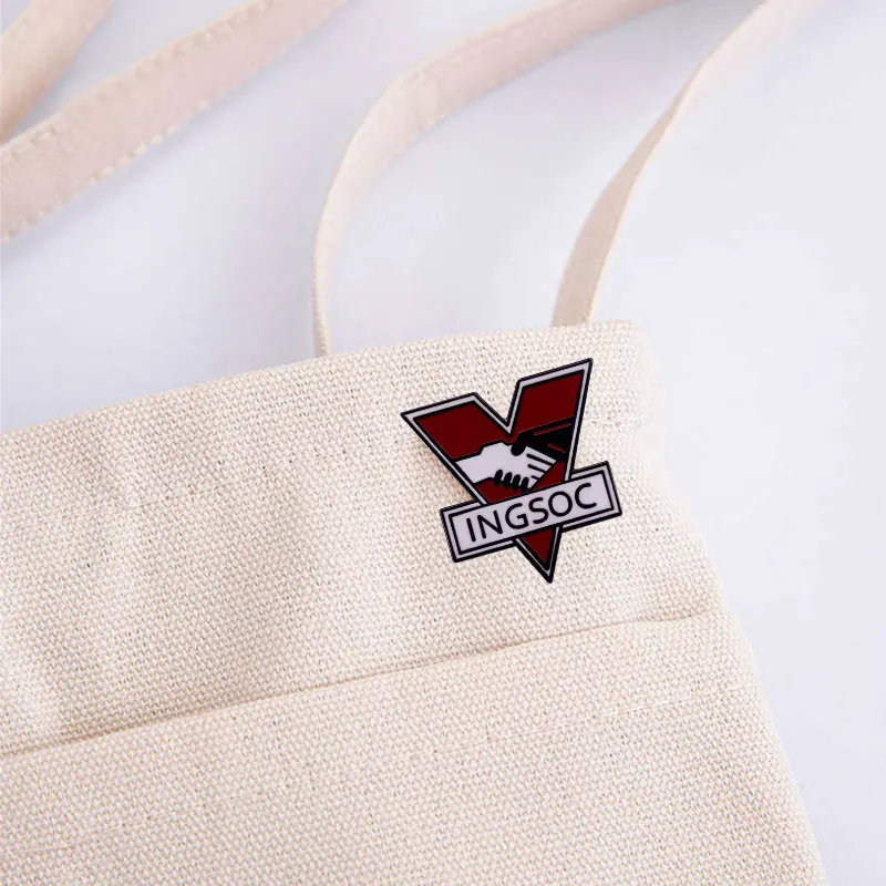 Ingsoc English Socialism enamel pin brooch badge Backpack Jewelry accessories War is Peace novel movie villain organization