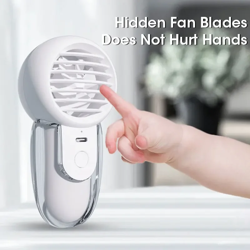 مروحة جيب صامتة محمولة ، شحن USB ، تبريد ، إبداعي ، لطيف ، 3 سرعات ، سفر ، طالب ، صغير ، جديد ، صيفي